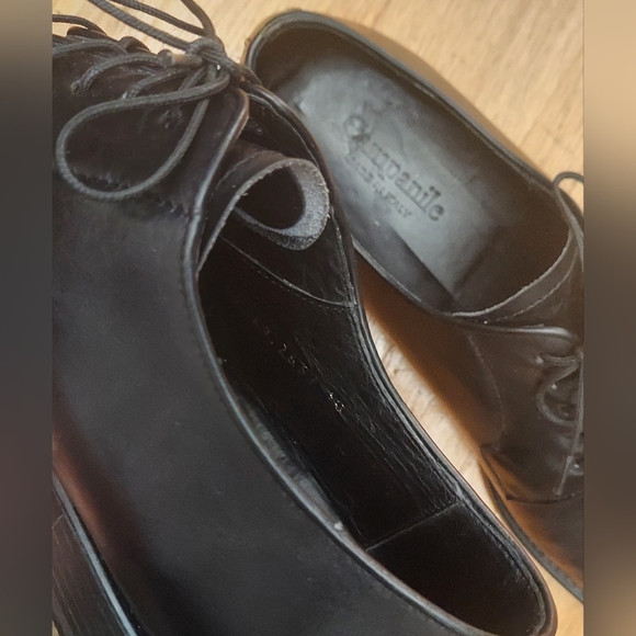 CAMPANILE "DERBY LACCI LISCIO" MEN'S BLACK LEATHER DRESS OXFORDS SIZE 10 ITALY - Picture 9 of 14